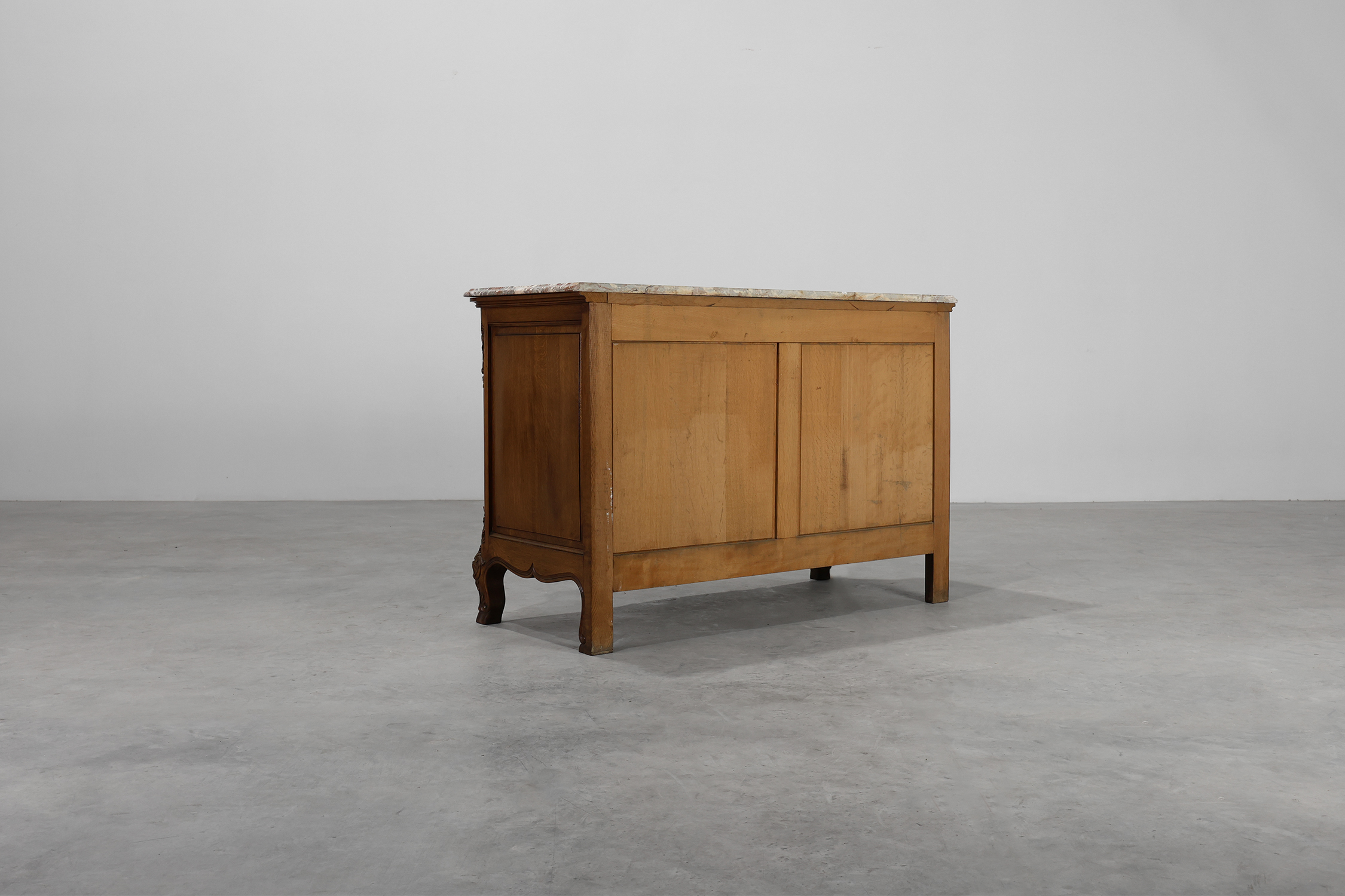 18th Century Louis XV Oak and Marble Chest of Drawers, Francethumbnail